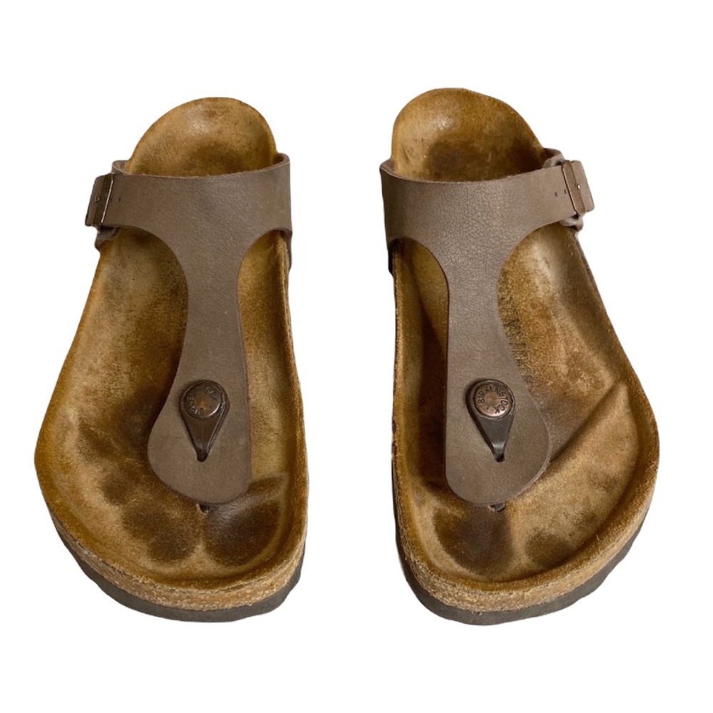 Birkenstock ✌︎︎ Gizeh Thong Nubuck Cork Bed Sandals Sandal ✌︎︎ Brown Suede 37 7M - Picture 3 of 16